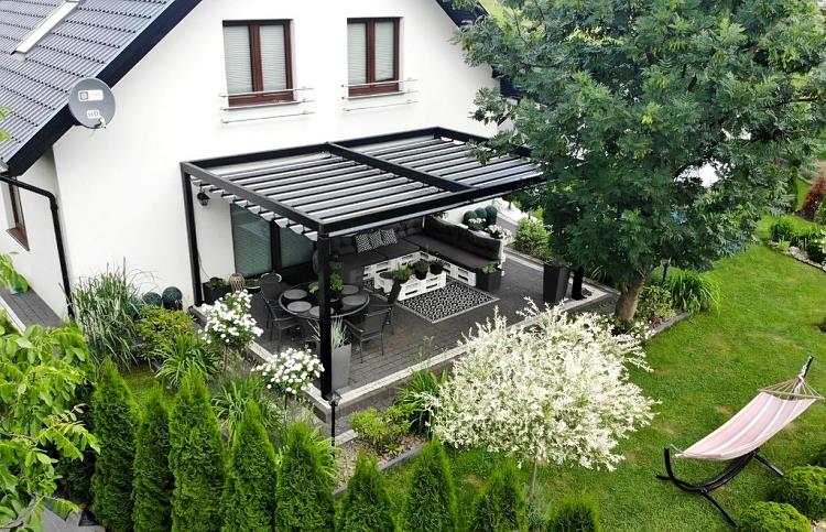 Pergola tarasowa zakątek spokoju